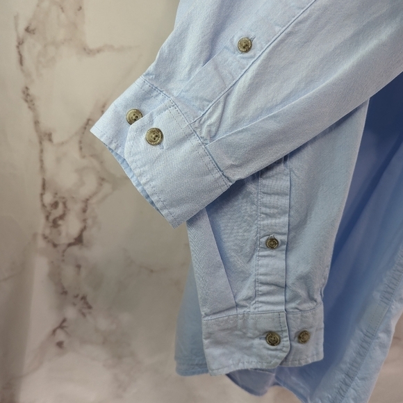 Eddie Bauer Shirt Mens XL Light Blue Travex Button Down Classic Fit Long Sleeve - Picture 8 of 9